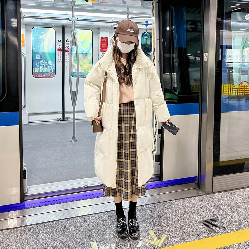 CGC 2022 New Thicken Warm Winter Jackets Women Long Parkas Hooded Cotton Padded Coats Women Korean Style Oversized Outerwear