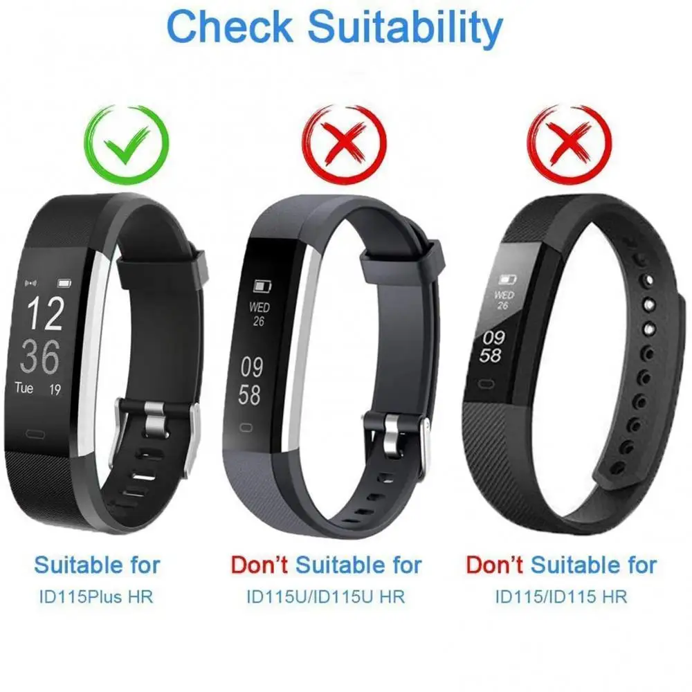 

Watchband Bracelet Replacement Colorful Accessory for ID 115 Plus-HR Smart Watch ID115 5 Colors Red Black Blue Purple