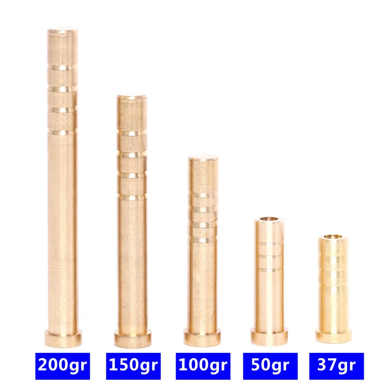6pcs Archery Insert Copper Brass Base Connector 37/50/100/150/200 Grain for Diameter 6.2mm Arrow Shaft Hunting Shooting Accessor - купить по