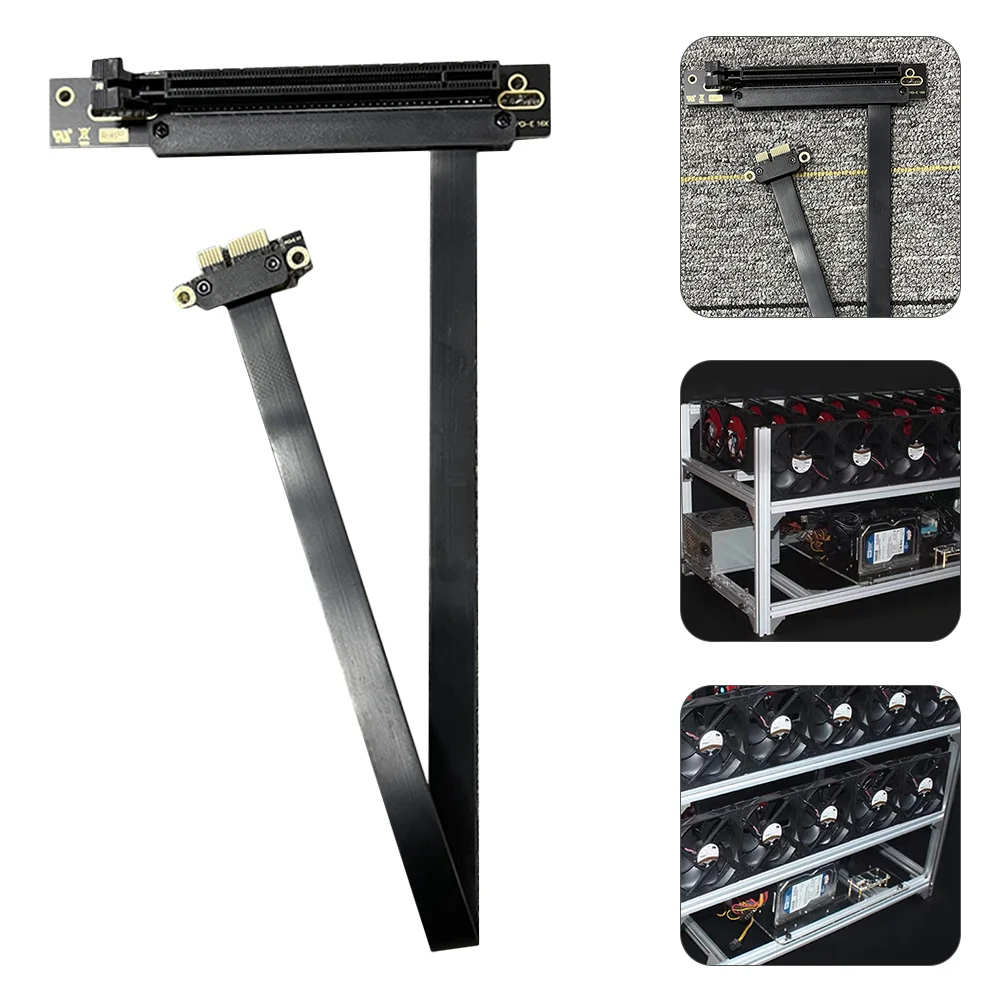 

Practical Right Angle PCI-E Extension Adapter PCI-E 1x to 16x Extender Wire Cord