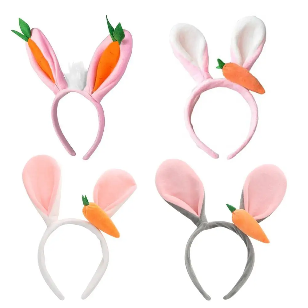 

Plush Rabbit Ears Headband Fluffy Easter Bunny Ears Headband Bunny Ear Carrot Hairband Easter Party Decorations Hair Accessories