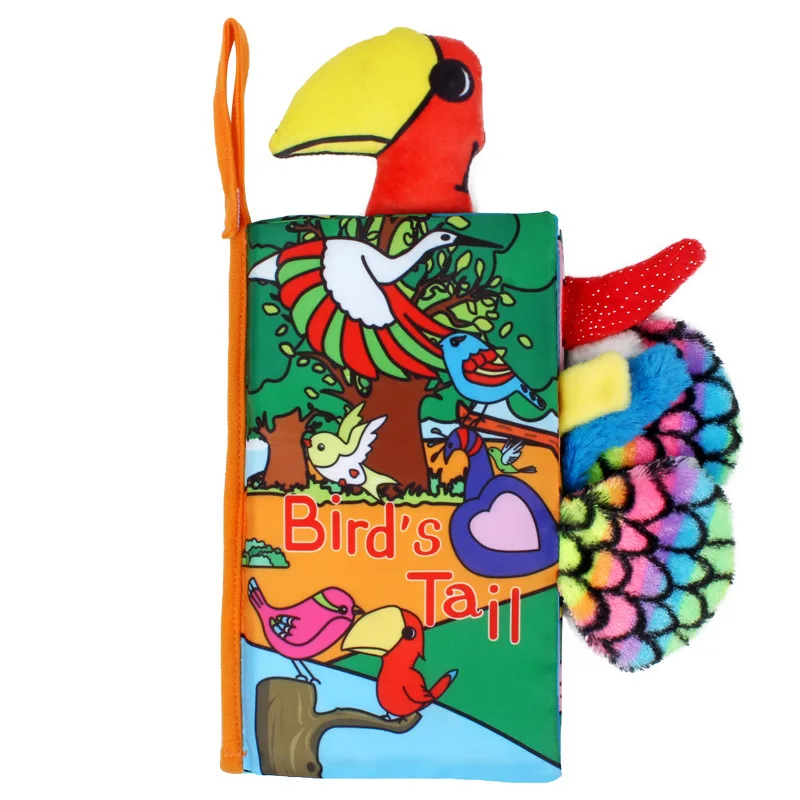 Мягкая тканевая книга для мамы и ребенка детские игрушки с сенсорным хвостом