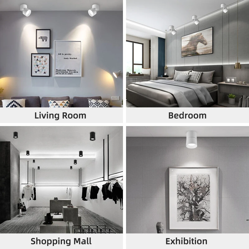 set led track light ceiling lamp 20w folding downlight rail spotlight home lighting for living room wall light home ac180 265v free global shipping