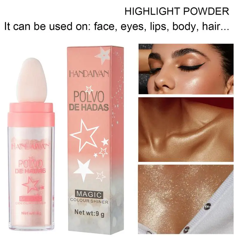 Хайлайтер рассыпчатая пудра косметика блеск новые искусственные волосы легкое