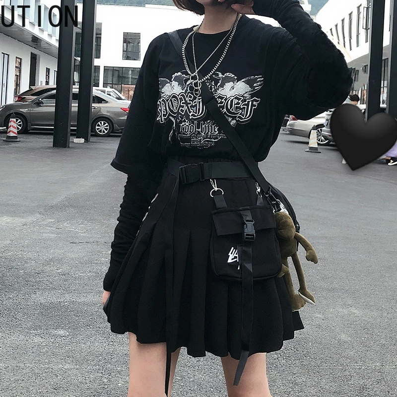 Женские юбки в готическом стиле Харадзюку повседневные стильные красные