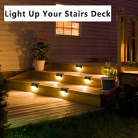 solar stair lights landscape step deck lights outdoor fence lighting waterproof lamps for stairway porch pathway walkway gard