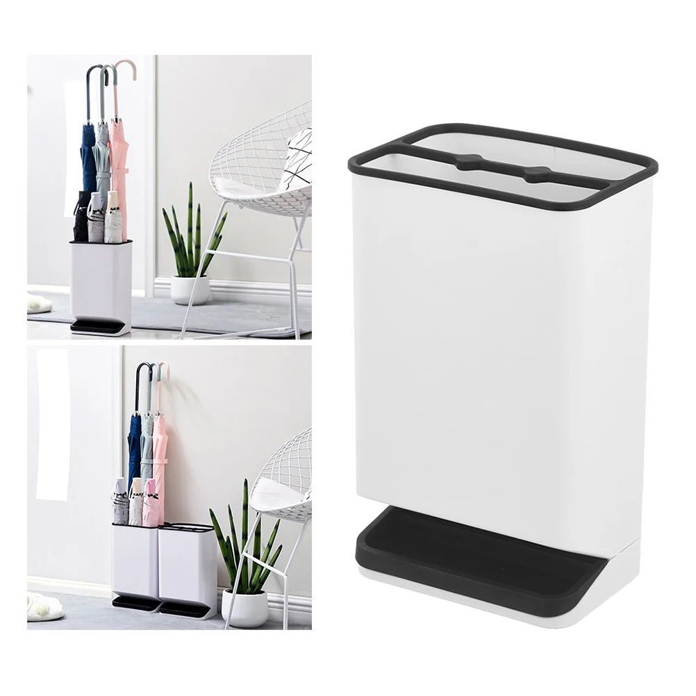 

Umbrella Holder Stand Rack Storage Entryway Indoor Organizer Bin Bucket Drain Walking Cane Standing Space Saving Tray Wet