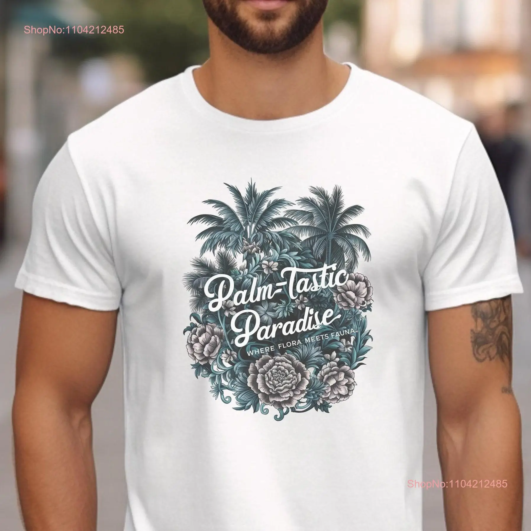 Футболка Palm Tastic Paradise с тропическим цветочным дизайном повседневная одежда для