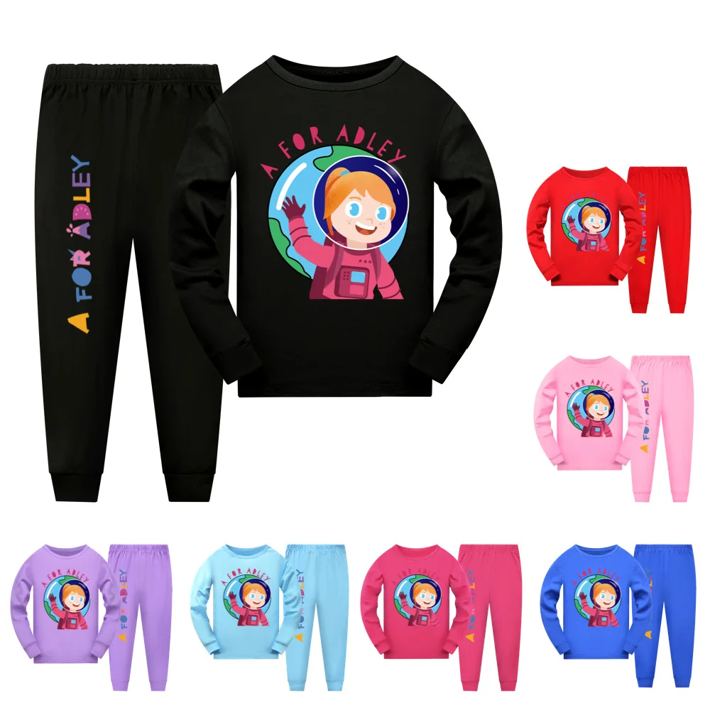 

A for Adley Kids Homewear T Shirt Pants Suit Baby Pyjamas Boys Girls Sleepwear Pajama Sets Toddler Girl Pajamas Set Teens Shirt