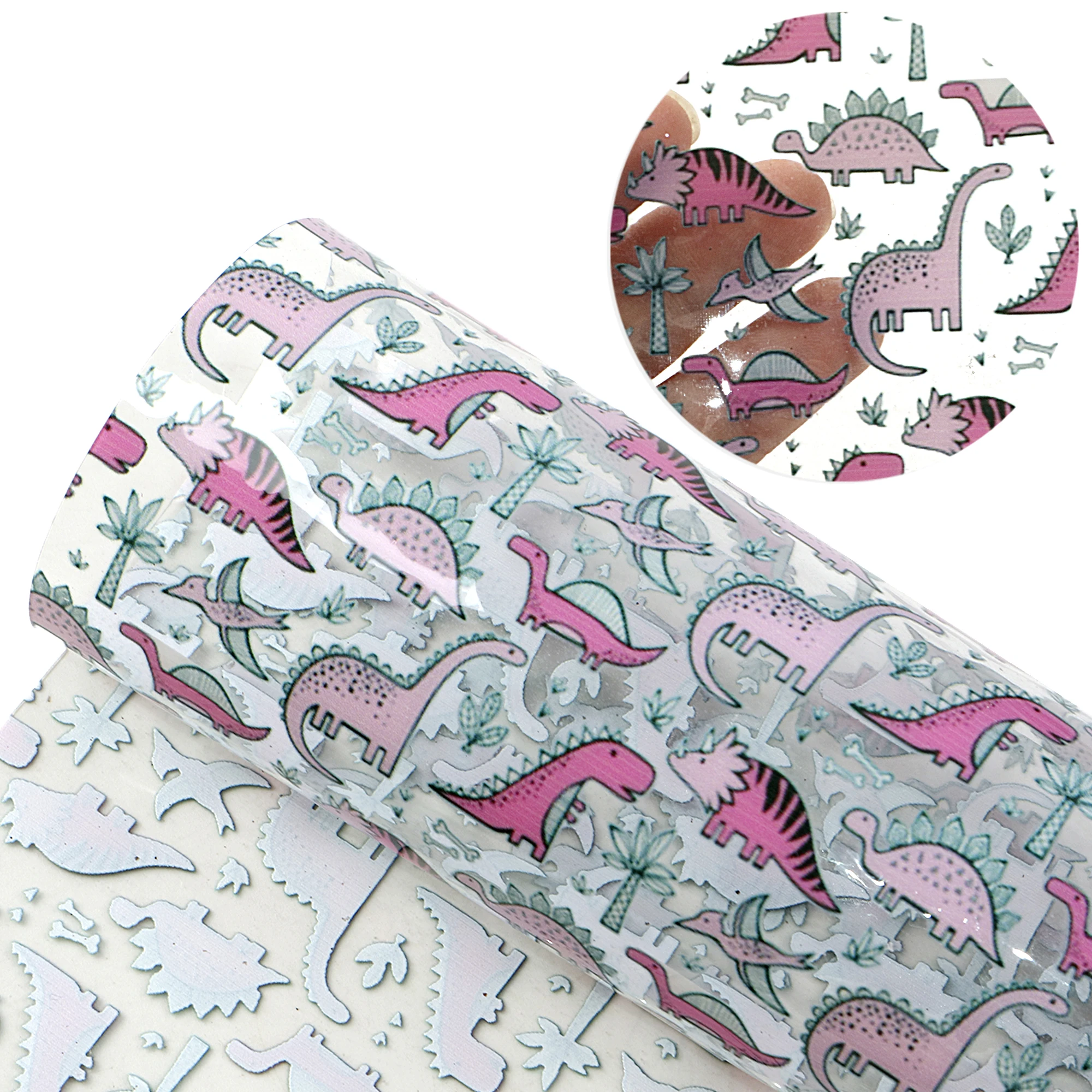 Прозрачная УФ Радужная Цветочная синтетическая искусственная кожа ткань Сделай