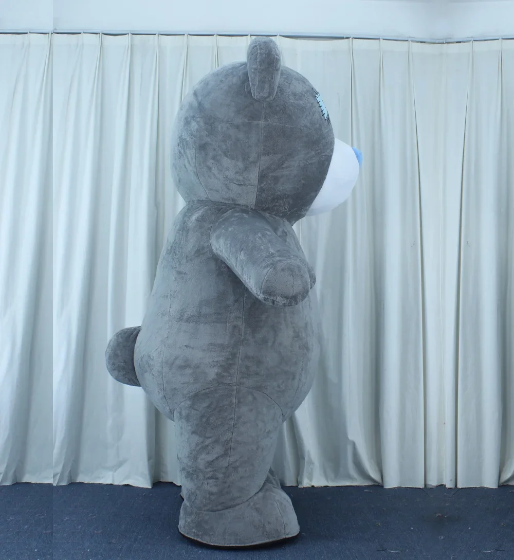 Simbok надувной костюм медведя с нашивкой гигантский плюшевый серый медведь