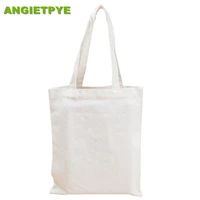 angietpye wholesales dropshipping canvas bag new reusable diy eco friendly solid women high density foldable shopping tote bags