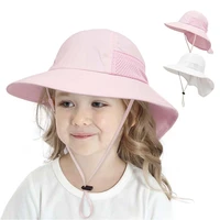 summer baby sun hat baby sun hat for girls children panama outdoor neck ear cover anti uv kids beach caps bucket cap infant caps