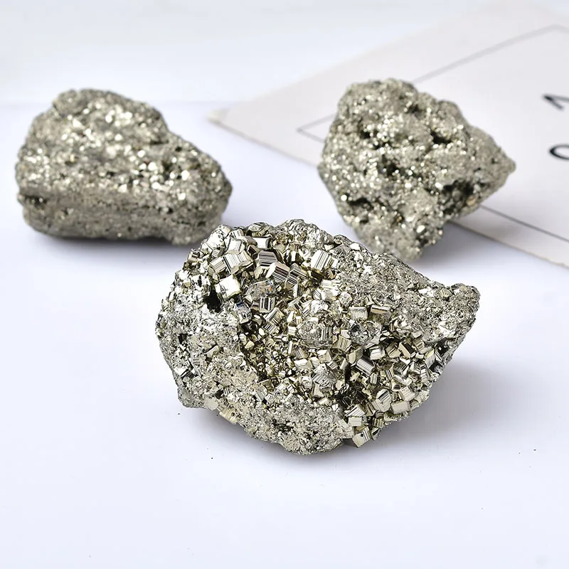 100-350g Natural Pyrite Crystal Cluster Irregular Stone Rock Mineral Sample Reiki Home Decoration Raw Crystals Mineral Specimen