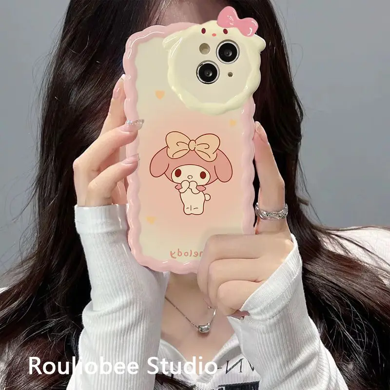 

Cute Sanrio Phone Case My Melody Kawaii Accessories Anime Apply Iphone14Promax 13 12 Xsmax Xr Protect Fall Prevention Girls Gift