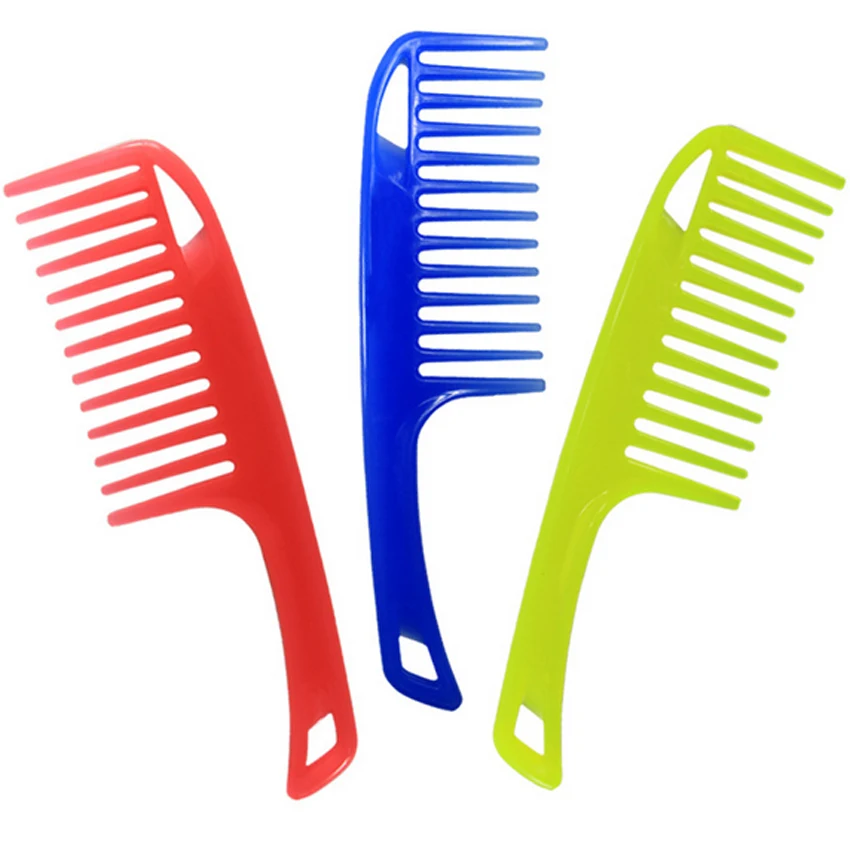 

3 Color Available 1 pcs Wide Teeth Comb Salon Personal Hair Care Antistatic Comb For Hairdressing Wig Hair Comb W-3 No Tangle