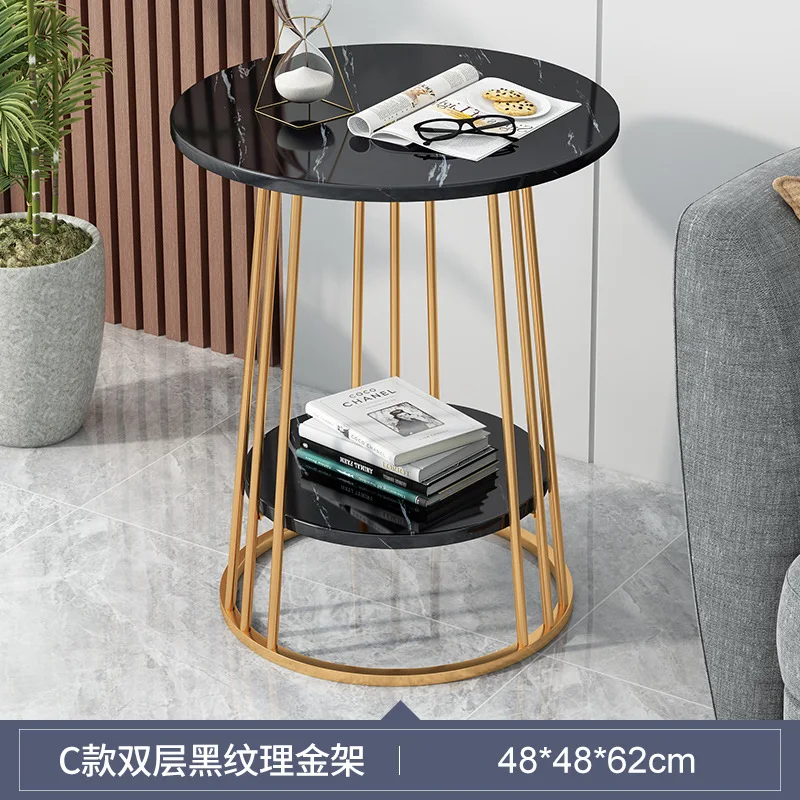 

Sofa Side Table Small Table Home Living Room Modern Minimalist Bedside Table Light Creative Small round Table Nordic Balcony Sm
