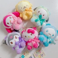 sanrio plush toys anime my melody kuromi cinnamoroll raincoat hat panda plush k cartoon bag pendant keychain gifts for children