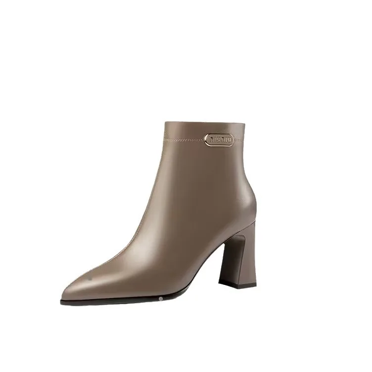 Ботильоны женские на молнии роскошные дизайнерские полусапожки низкий каблук