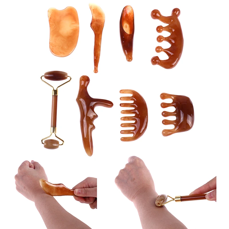 

Natural Ox Horn Gua Sha Tools Scraping Point Full Body Massage Wide Toothed Comb Scalp Massage Brush Hair Care Tool