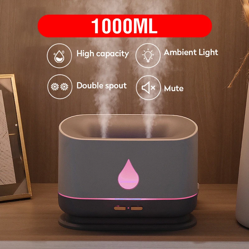 

Cool Mist Air Ultrasonic Humidifier Diffuser Air Air Humificador Capacity Diffuser Atomizer 1000ml Large Maker Aroma Humidifier