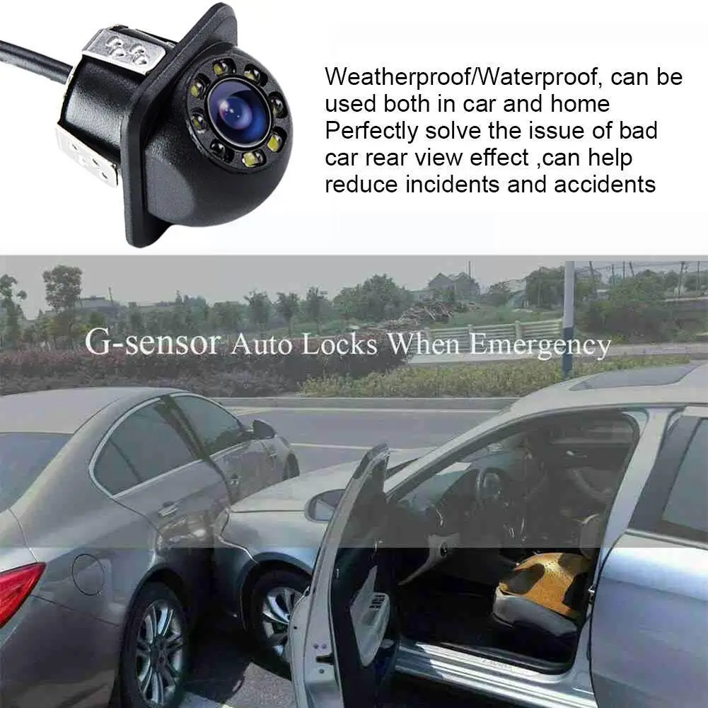 

Автомобильная камера заднего вида, инфракрасное ночное видение, 8 светодиодов, парковочная линза, монитор заднего вида HD, водонепроницаемая...