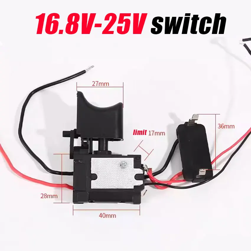 Аккумуляторная дрель 12 В 16,8 в 21 в 25 в переключатель литий-ионная электрическая ручная дрель Электрический шуруповерт контроль скорости вперед и назад