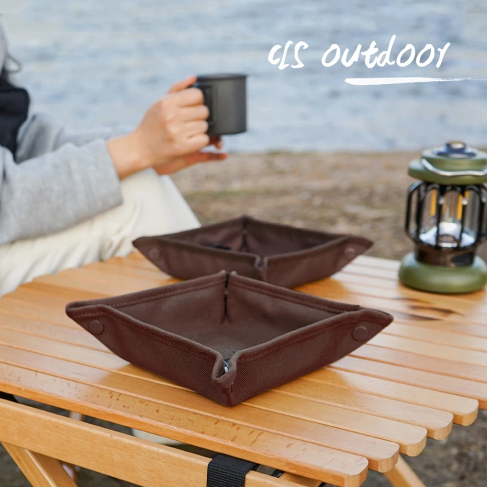 

Лоток для хранения вещей для кемпинга, портативный складной многофункциональный органайзер для всякой всячины, поднос из ткани Оксфорд 600D, ...