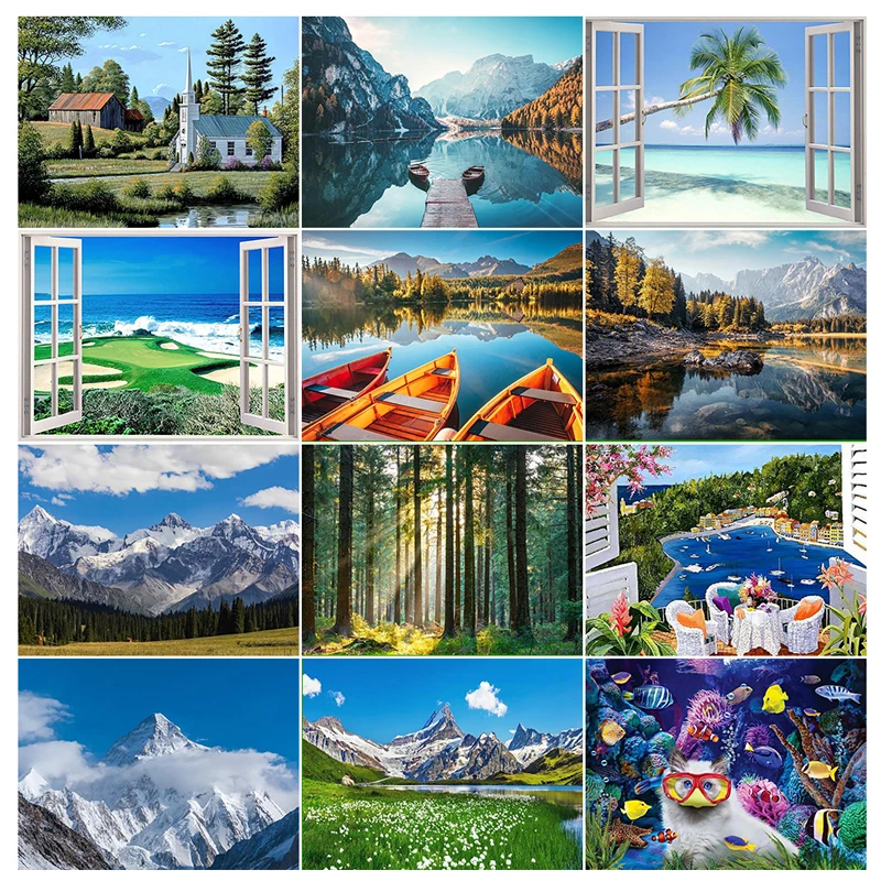 

5D алмазная живопись, пейзаж, алмазная вышивка своими руками, мозаика, пейзаж, Набор для вышивки крестиком, домашний декор, подарок