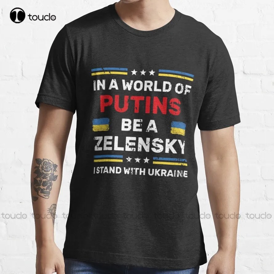 

Футболка из дышащего хлопка в стиле ретро с надписью «Be A Zelensky» из Украины в мире putin's Be A Zele