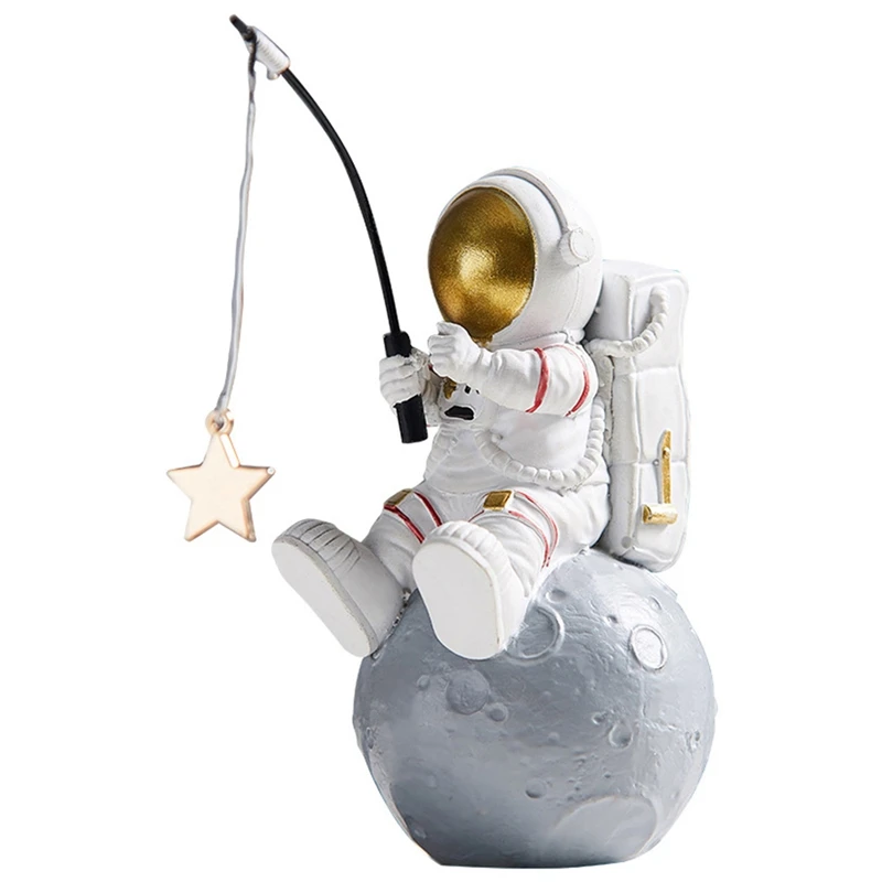 

Статуэтка астронавта, скульптура, миниатюрное украшение для стола, Космический орнамент, яркие детские подарочные фигурки, аксессуары для ...