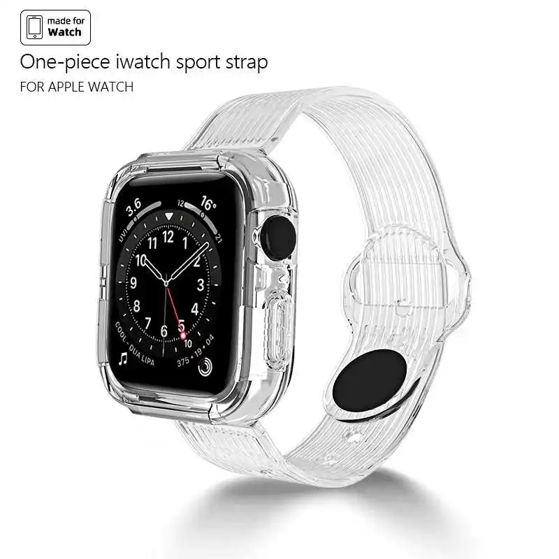 

Joomer Clear Sports Strap For Apple Watch Series 6 5 4 3 2 SE iWatch Band Smart Watch Wristband Bracelet WatchBand