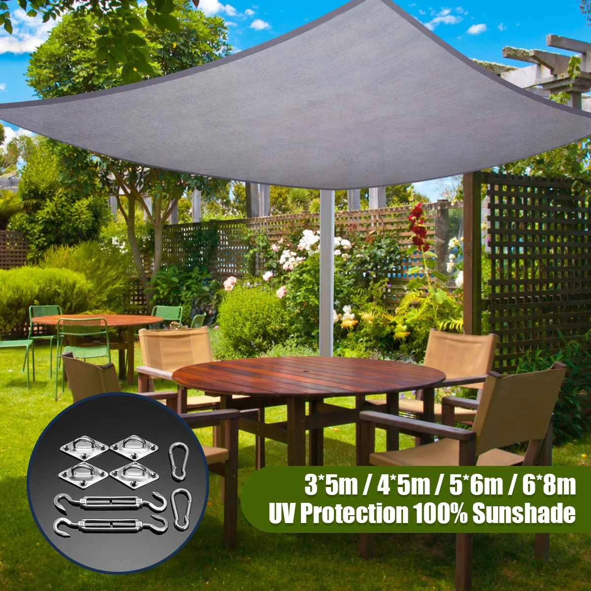 

300D AwningSummer Outdoor Waterproof 70% Anti-UV Shade Canvas Oxford Cloth Sunscreen Rain Cover Garden Courtyard Awning