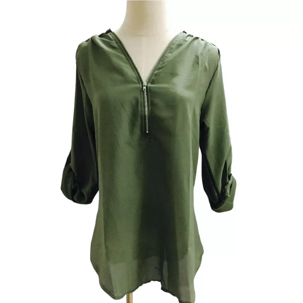 

New in 2022 Long Sleeve Women Shirts Sexy V Neck Solid Womens Tops And Blouses Casual Tee Shirts Tops Female Clothes Plus Size 5