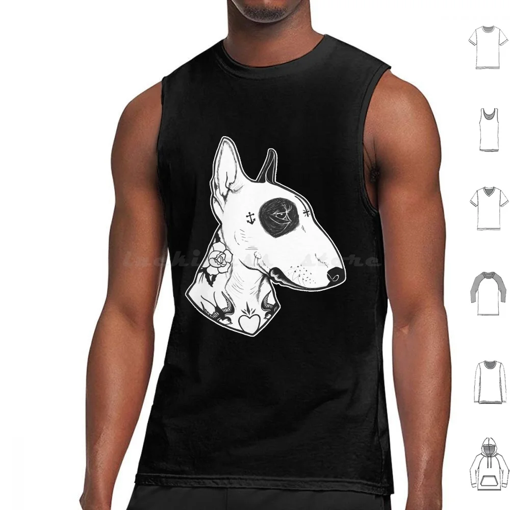 

Майки для татуировки Бультерьера, хлопковые майки с принтом бультерьера