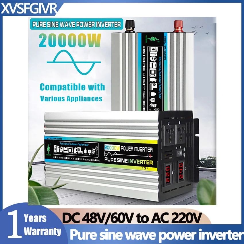

Car Peaks Inverter 20000W Transformer Power DC 48V 60V to AC 220V Car Inverter Charger Adapter Output Solar converter