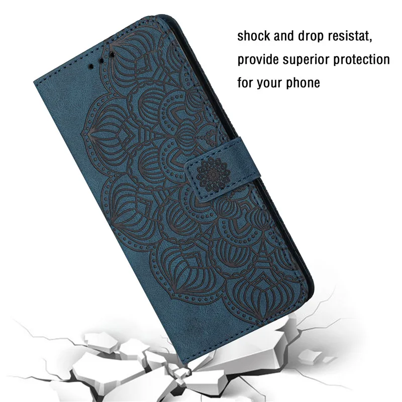 Matte Wallet Leather Case For Xiaomi Redmi 10C 12C 11A A1+ 9C NFC 9AT 10A A2 10 Prime Redmi10 2022 Flip Stand Flower Phone Cover