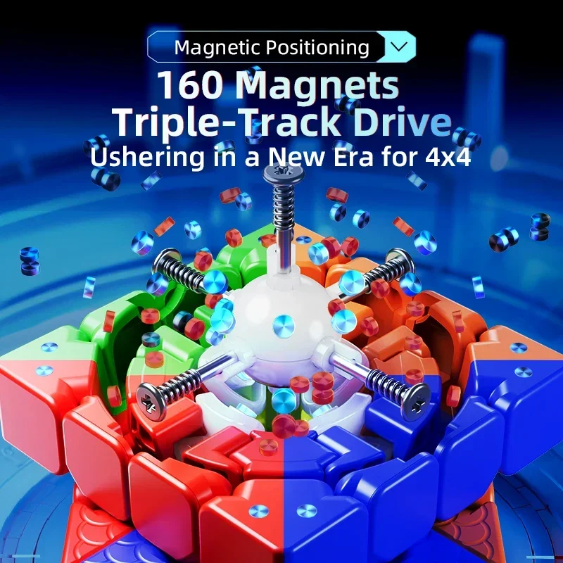 MOYU 4x4 Cube AOSU V7 Магнитный Magic 4x4x4 Профессиональная скоростная головоломка Детская