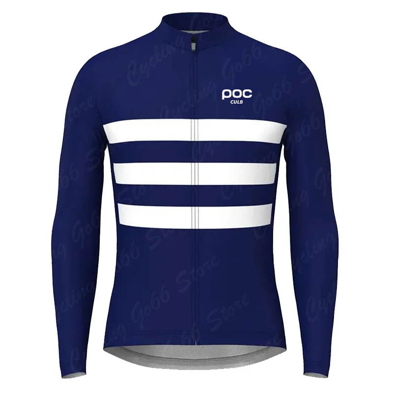 

2024 CULB POC Men Long Sleeves Black Bike Jersey Suit 19D Gel Pad Pants Autumn MTB Cycling Clothing Bicycle Uniform