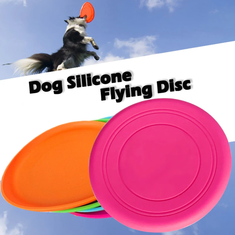 

Hot Environmental Protection Silica Gel Soft Pet Flying Discs Dog Toys Saucer Big Or Small Dog Toys Pet Shop Diameter 18CM