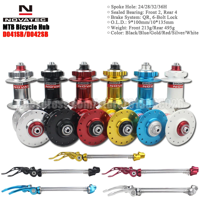 Ступица велосипедная Novatec D041SB D042SB 9*100 мм/10*135 мм