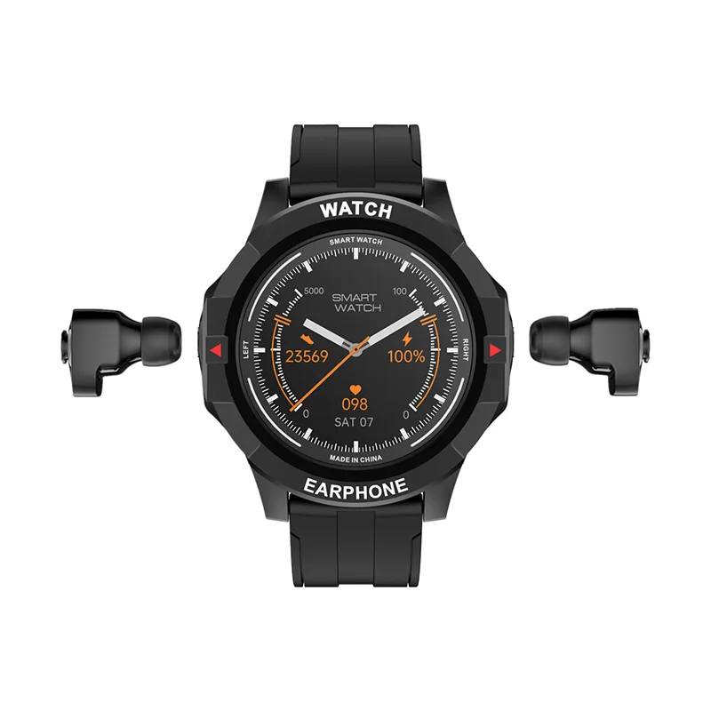 

2 In 1 N15 Smart Watch For Men Earphone BT Headset Support External TF Card Bracelet Health Monitoring Sports Wholesale Watches