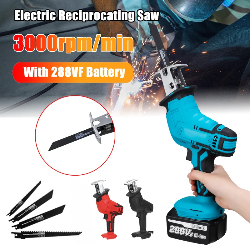 

Ru Stock Cordless Reciprocating Saw Portable Electric Saw Replacement Metal Wood Cutting Machine Tool for Makita 288VF Battery