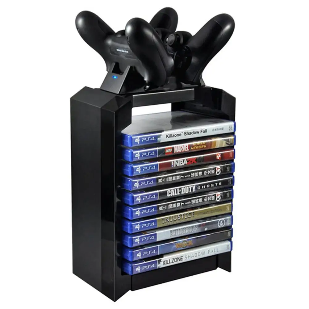 

Dual Controller Charger Base Retractable Game Disc Storage Bracket Handle Charger Compatible for Ps4 XBOX ONES