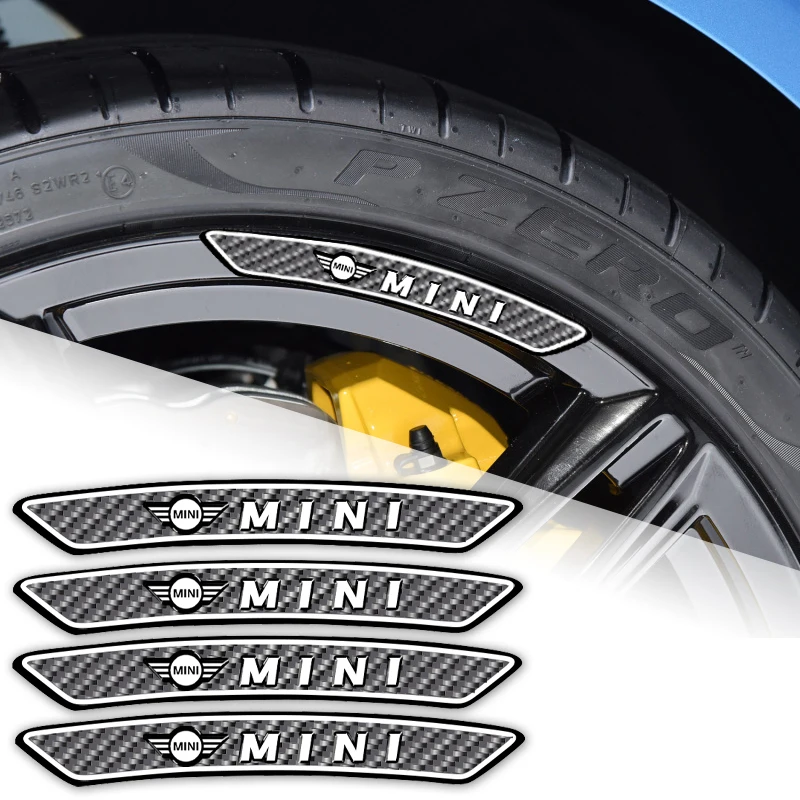 

New Car Carbon Fiber Decal Sticker Wheels Rims Racing Car Sticker For BMW Mini Cooper F54 F55 F56 R56 R60 Roadster Clubman Coupe