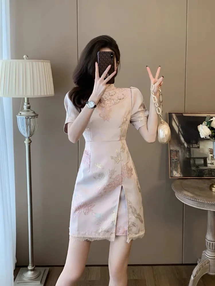 Элегантное винтажное платье Ципао в китайском стиле