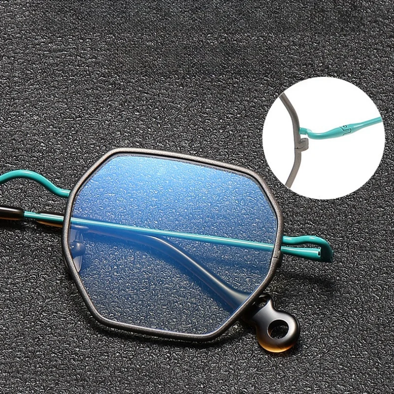 Ретро оправа для очков из чистого титана модная многоугольная мужчин и женщин