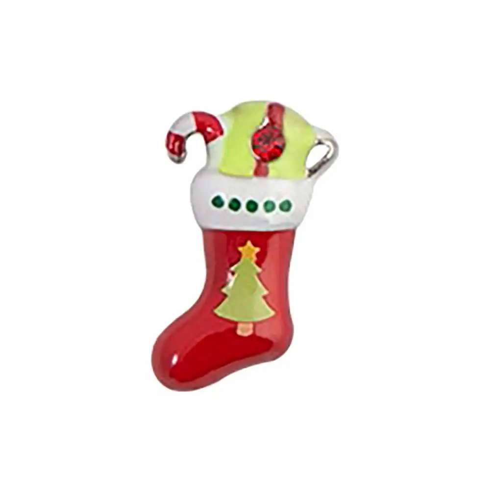 

10pcs Christmas socks holiday-stocking floating charms for Living glass locket necklace bracelet watch