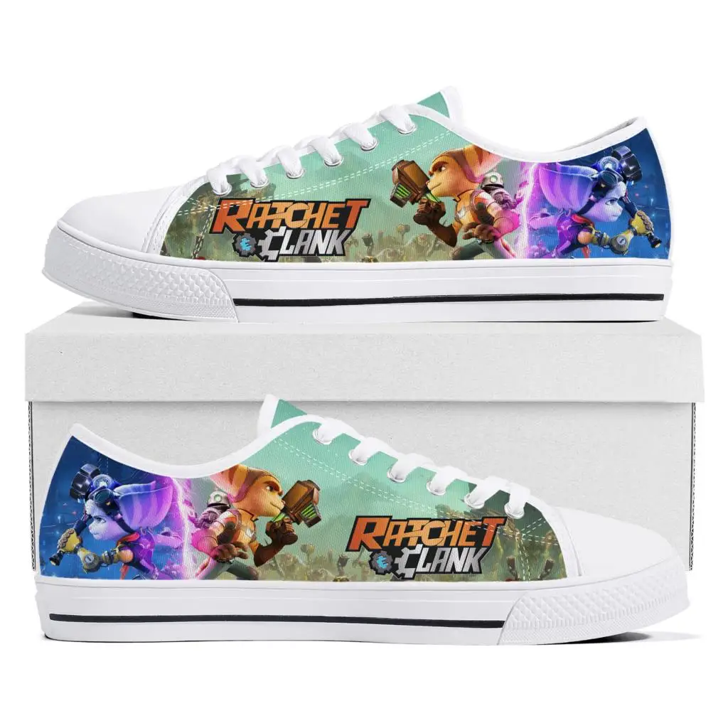 

Ratchet & Clank Rift Apart Low Top Sneakers Hot Cartoon Game Womens Mens High Quality Canvas Sneaker Couple Custom Built Shoes