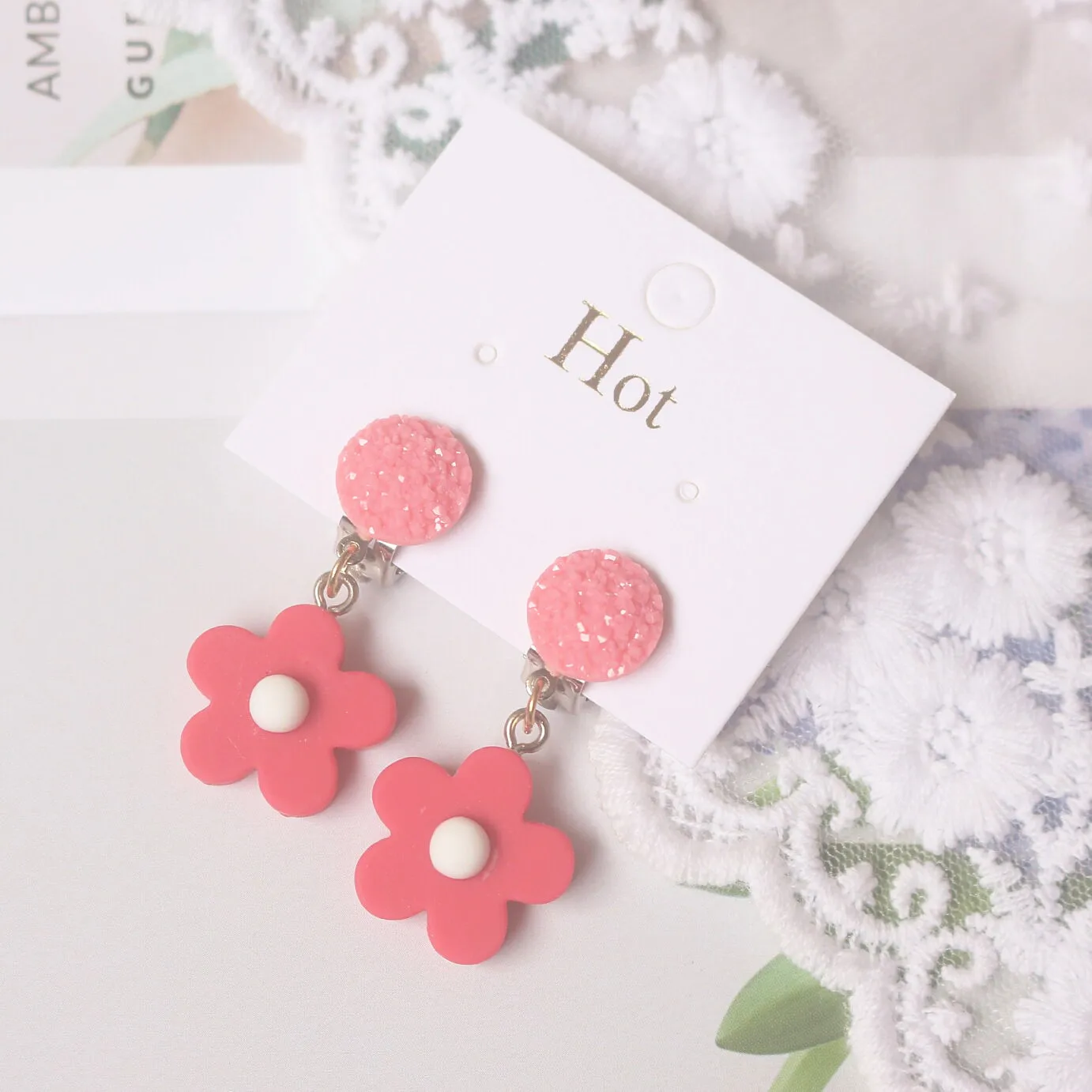 

Rainbow Cute Beautiful Daisy Flower Clip on Earrings for Kids Girls Earrings Jewelry No Pierced Children Clip Party Earrings